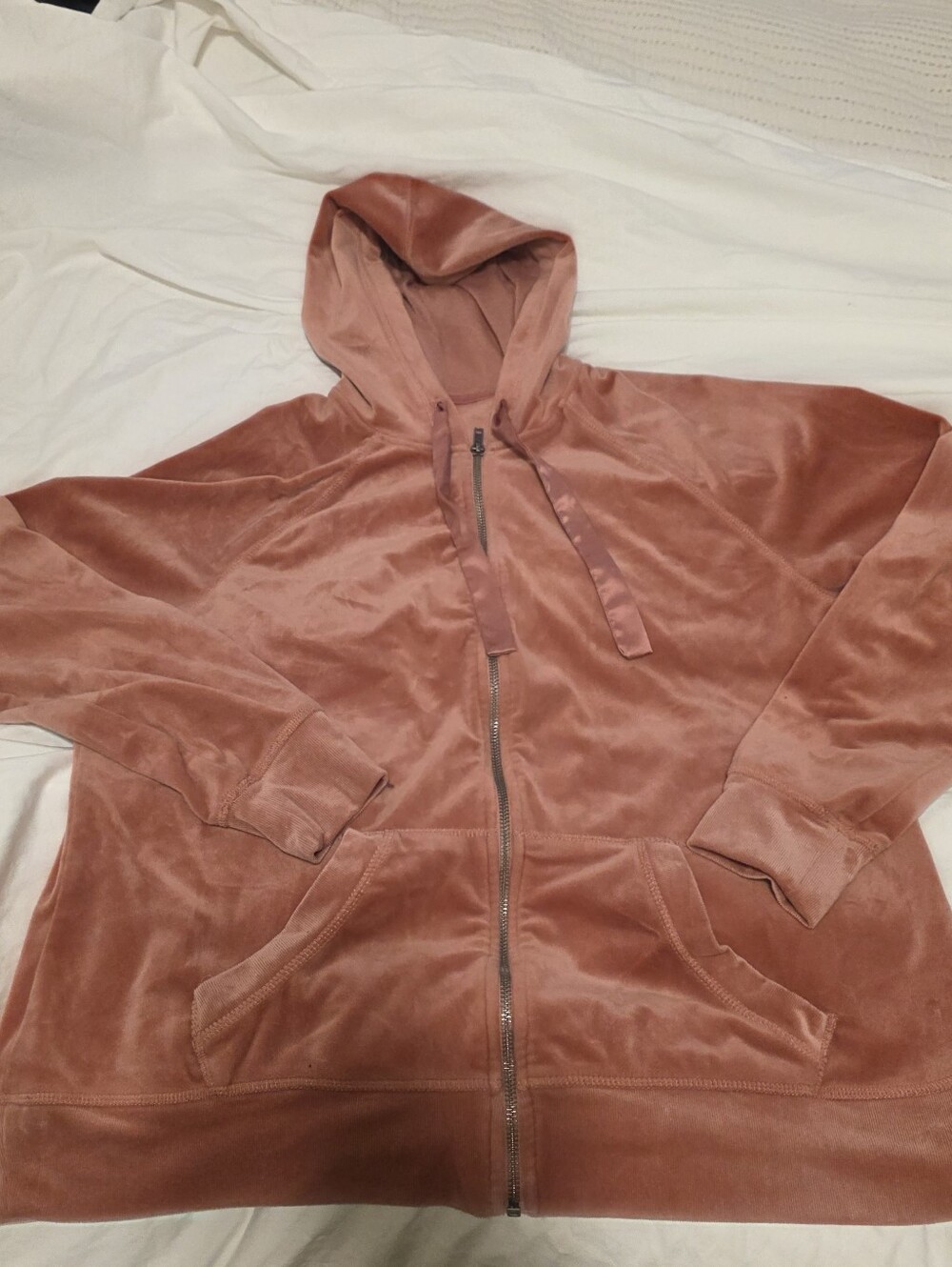 Torrid Velour Zip-Up Hoodie in Dusty Rose 0x